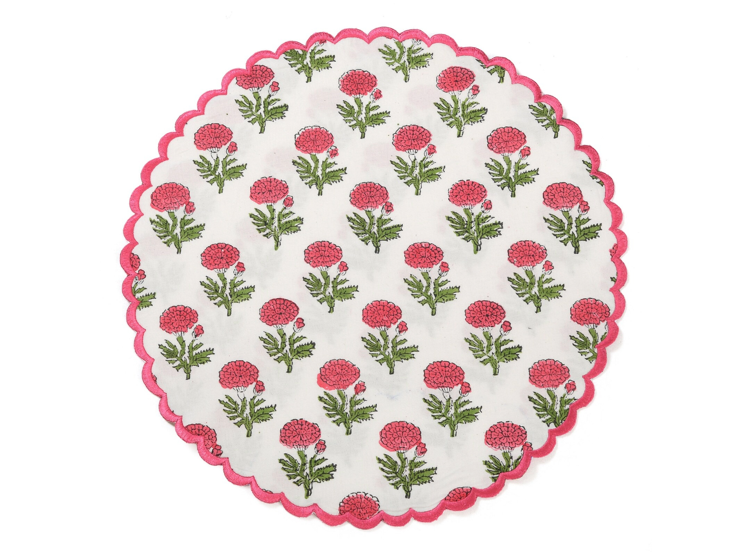 All Cotton and Linen Placemats Set of 4, Round Placemats, Cotton