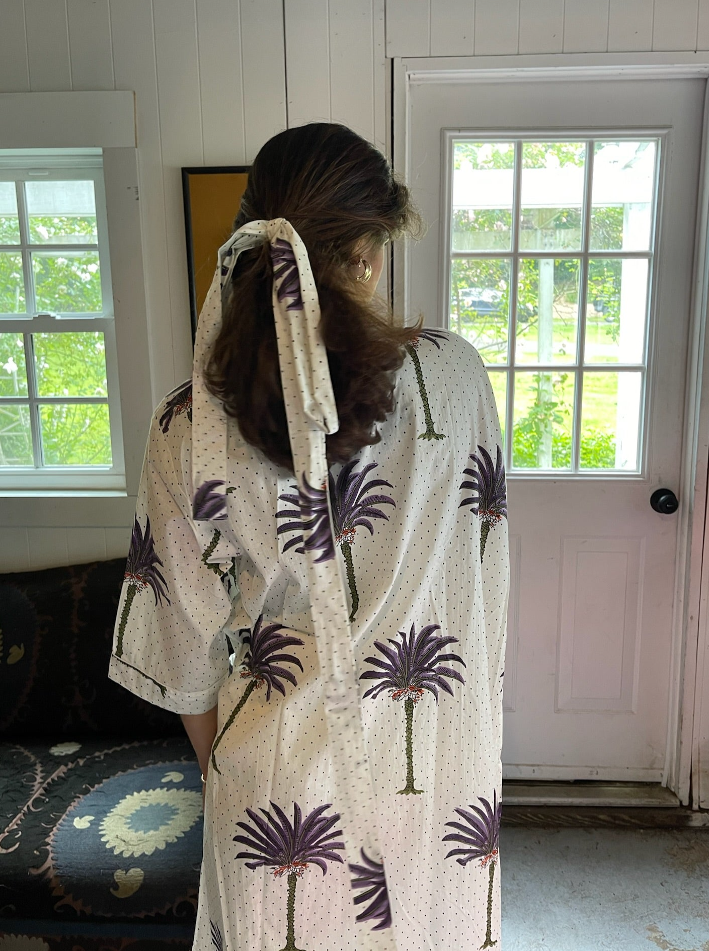 Hand-Block Print Kimono Robe | The Purple Palm