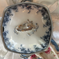 Rare Flow Blue Floral Square Serving Dish from Clevedon Collection by Ridgeways I Serving Dish - DharBazaar