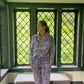 Women's Block Print Pajama Set | Blue Garden