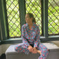 Women's Block Print Pajama Set | Blue Garden