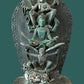 Antique wood sculpture of Lord Shiva on Lord Vishnu, seated on Garuda with traditional guard lion #Vishnu #Shiva #Garuda - DharBazaar