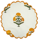 Set of 4 I Yellow & Green Floral Round Scalloped Edge Embroidered Placemat I Table Mats I Cotton Placemat I Table Linen I Tablecloth - DharBazaar