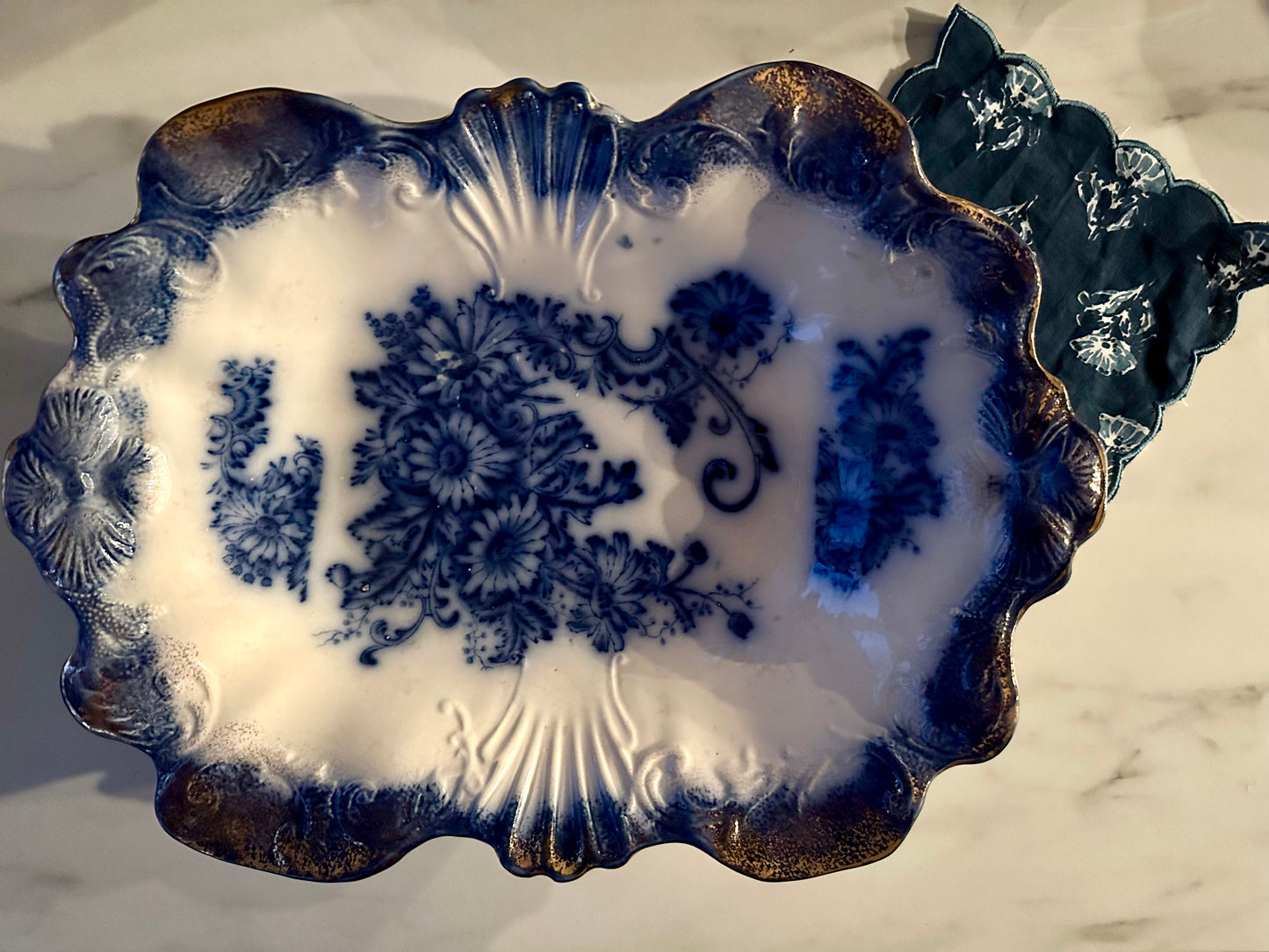 Antique Fairy Villas Flow Blue Tureen by Adams & Sons 1850-1899 - DharBazaar