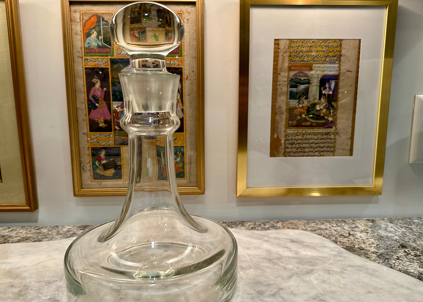 Pair of heavy art deco crystal decanters - DharBazaar