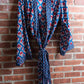 Hand-block Printed Kimono Robes in Blue and Red - DharBazaar
