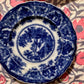 Antique English flow blue salad plates by Adams China, circa 1891-1901 - DharBazaar